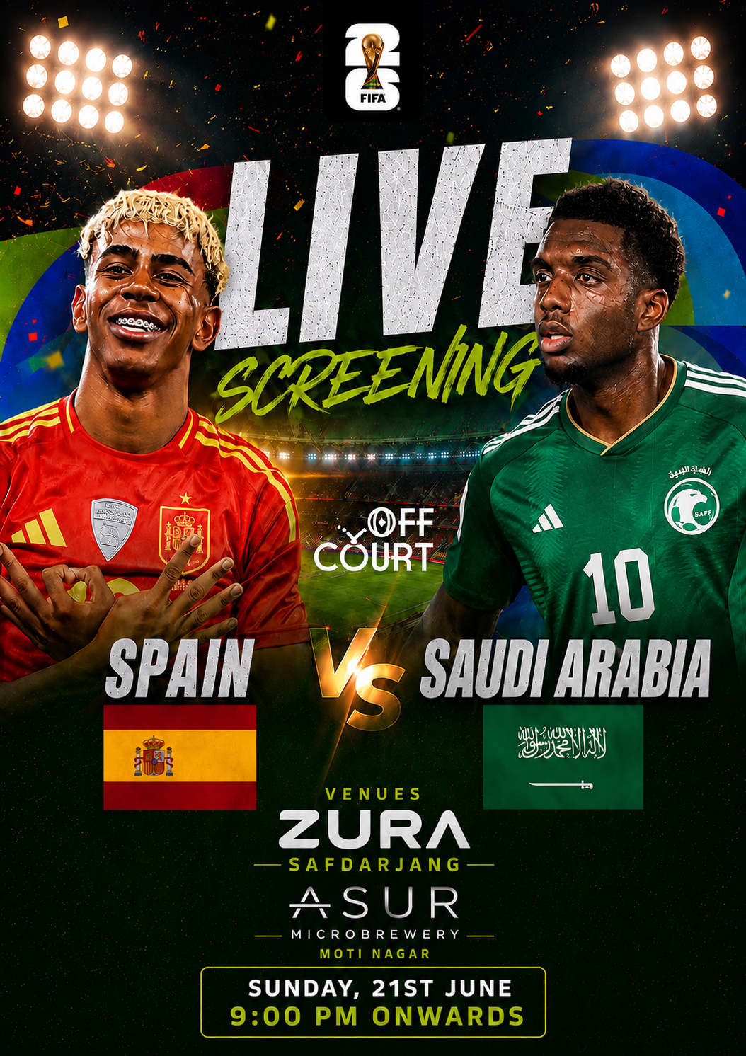 Spain vs Saudi Arabia: Live Screening