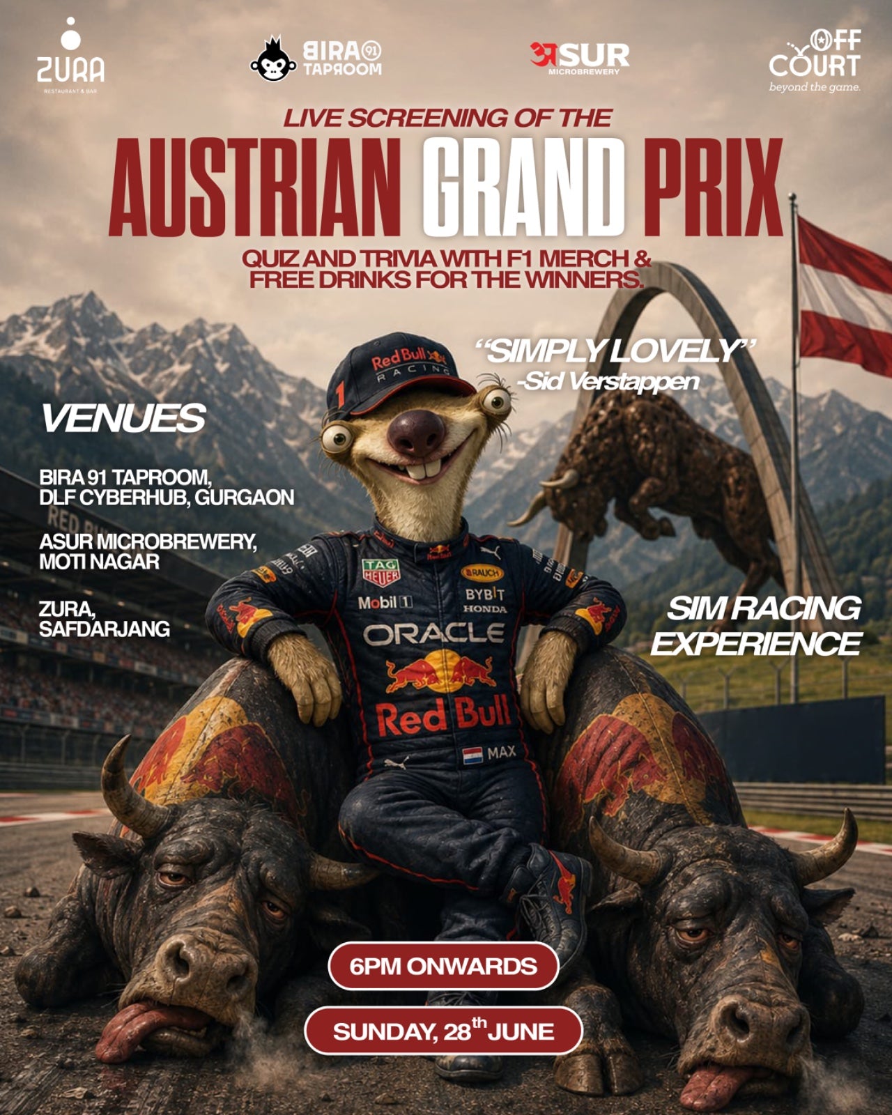 Austrian GP Live Screening on Sunday, 28th June